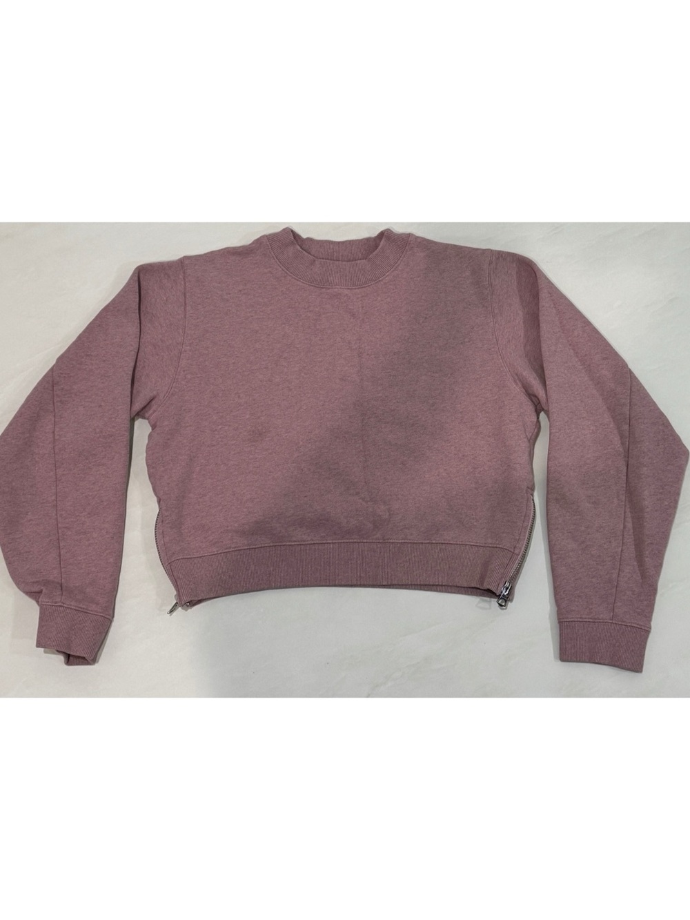 Acne Studios Women's Cropped Crewneck Sweater in Mauve Pink